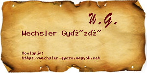 Wechsler Győző névjegykártya